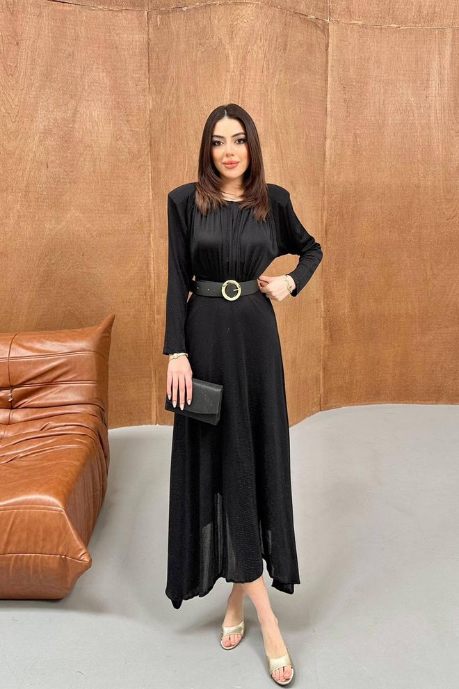 Elisa Black Modest Elegant Formal A Line Dress Wholesale Clothing Modest