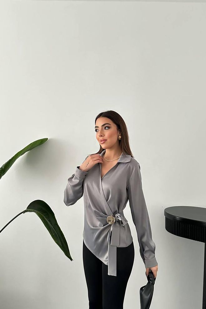 Elisa Camicetta Grigio Elegante Formale Casual Abbigliamento all'ingrosso Casuale