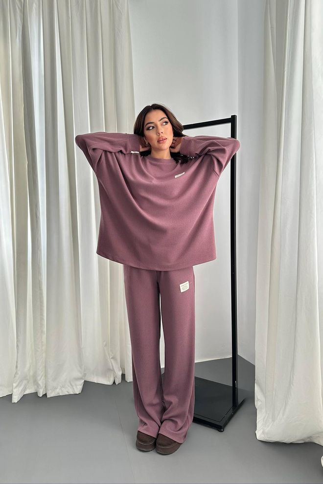 Elisa Set Bordeaux Outfit Palazzo Elegante Casual Abbigliamento all'ingrosso Casuale