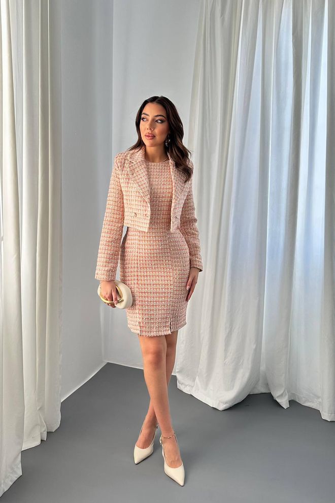 Elisa Jas Met Knoopsluiting En Rokkostuum Oranje Groothandel Kleding Formeel