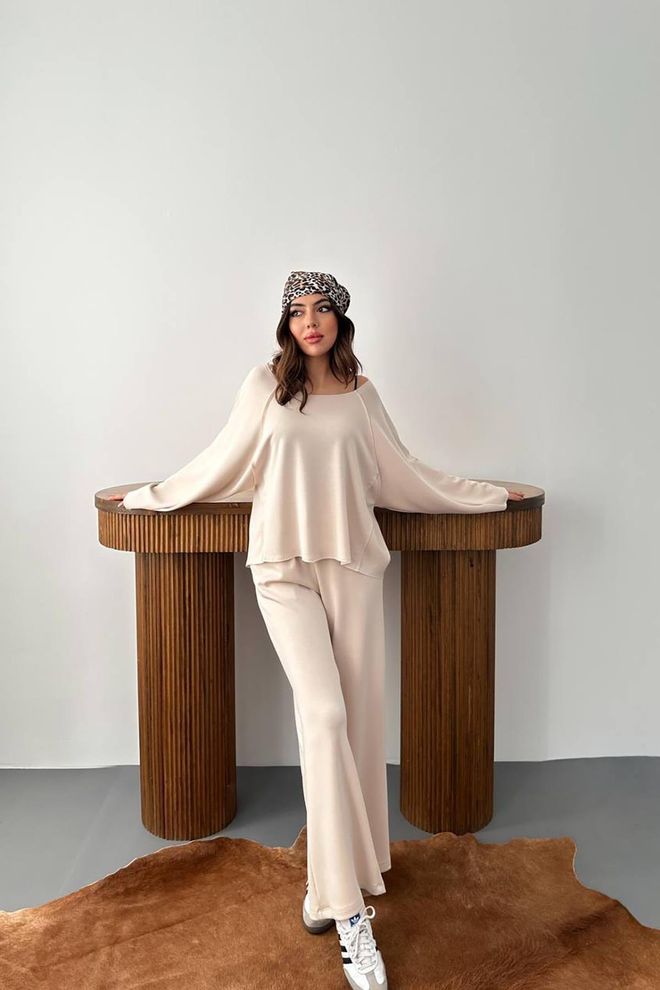 Elisa Bej Zarif Gündelik Spor Seti Toptan Giyim Tesettür