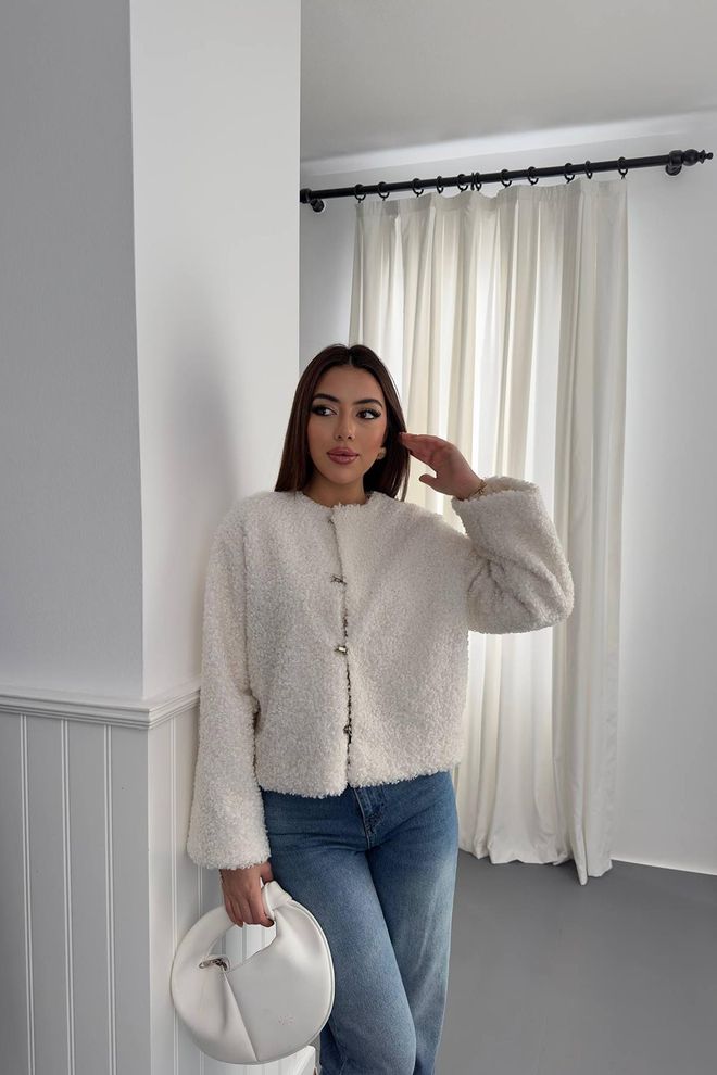 Elisa Giacca Teddy Bianca Stile Casual Elegante Abbigliamento all'ingrosso Casuale