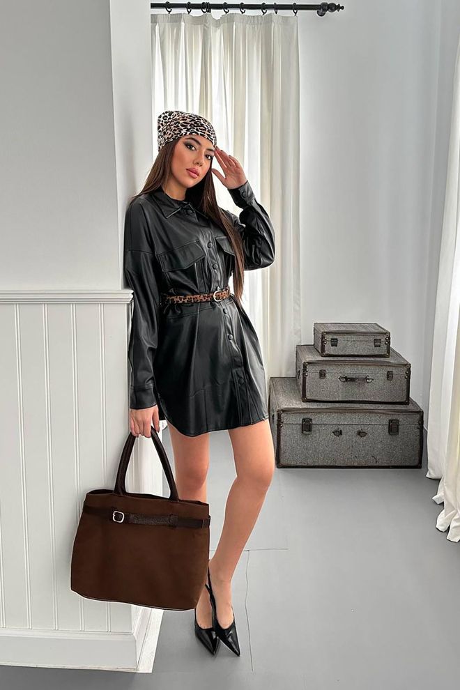 L&C Μαύρο Casual Streetwear Μπουφάν Shacket Χονδρικό εμπόριο ενδυμάτων Εργασία