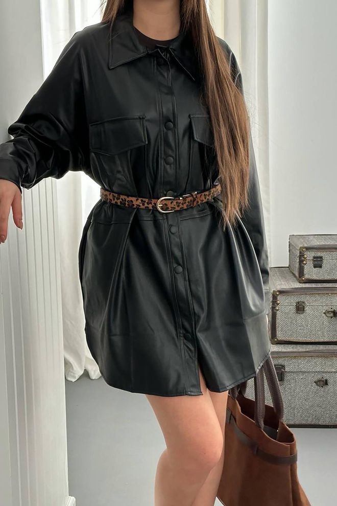 L&C Μαύρο Casual Streetwear Μπουφάν Shacket Χονδρικό εμπόριο ενδυμάτων Σέξι