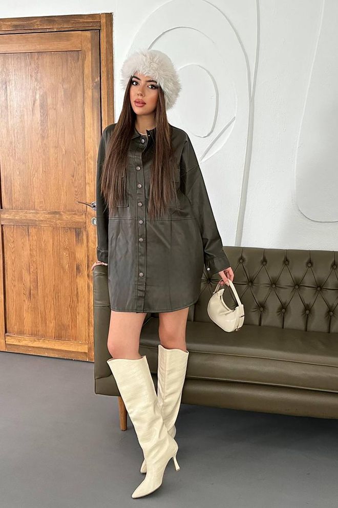 L&C Πράσινο Μεγάλο Μακρύ Πουκάμισο Μπουφάν Χονδρικό εμπόριο ενδυμάτων Εργασία