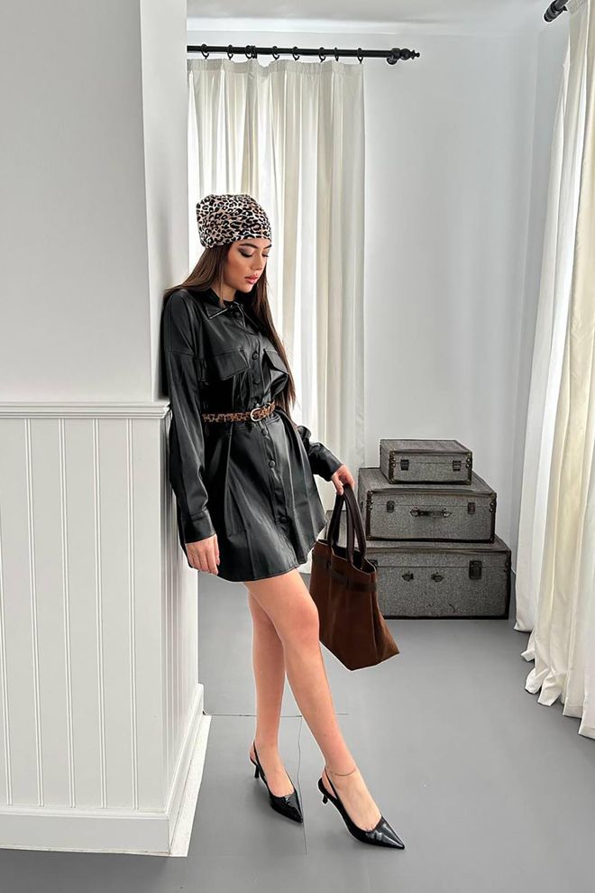 L&C Μαύρο Casual Streetwear Μπουφάν Shacket Χονδρικό εμπόριο ενδυμάτων Φθινόπωρο