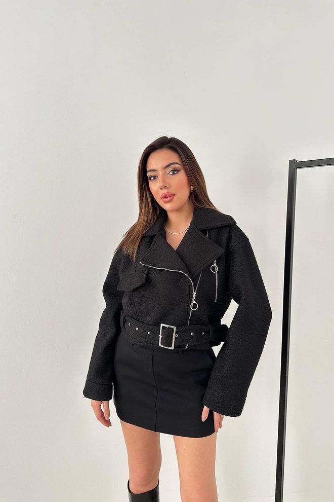 Elisa Cappotto Con Stampa Occhielli Nero Abbigliamento all'ingrosso Casuale