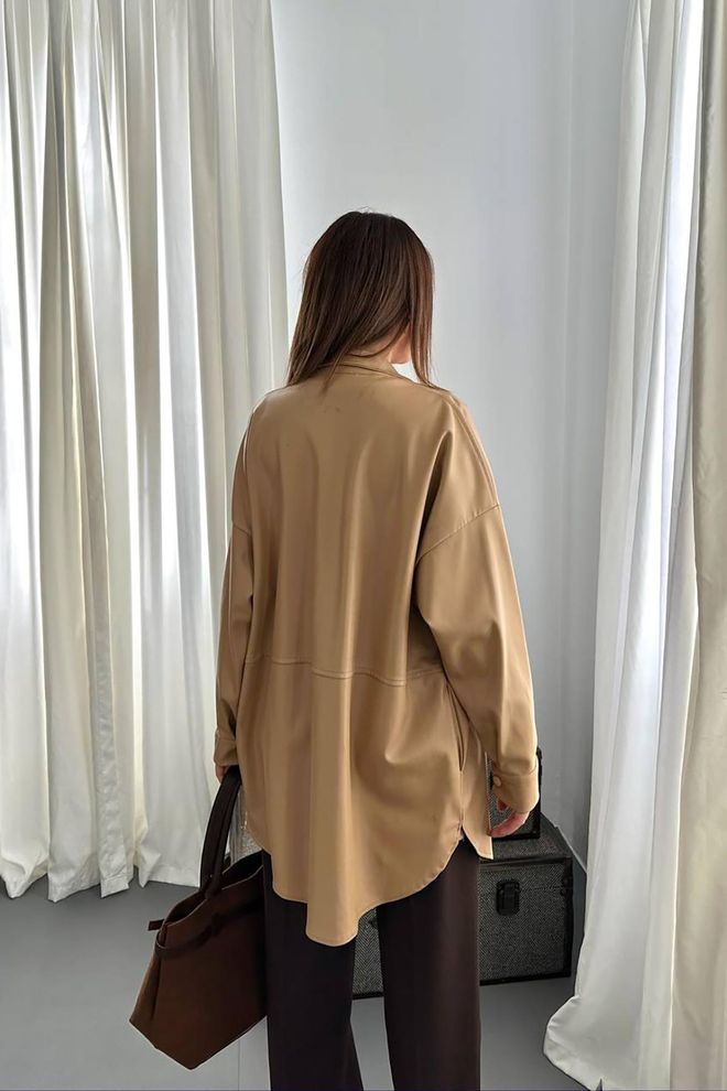 L&C Μπεζ Πουκάμισο Μεγάλα Μεγέθη Μπουφάν Χονδρικό εμπόριο ενδυμάτων Επίσημο