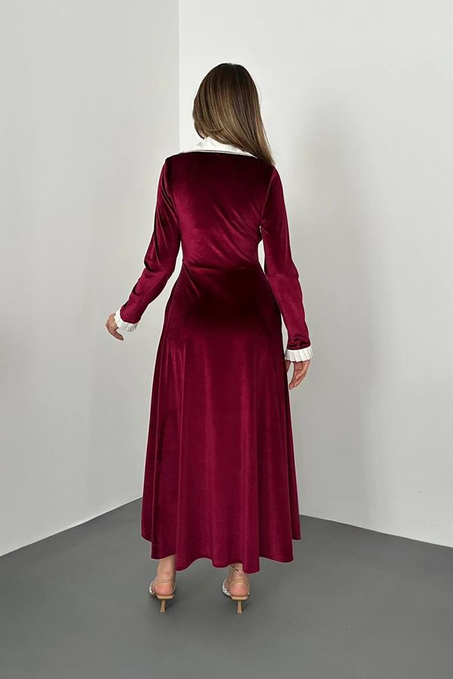 L&C Vestito Bordeaux Fit And Flare Midi Abbigliamento all'ingrosso 5