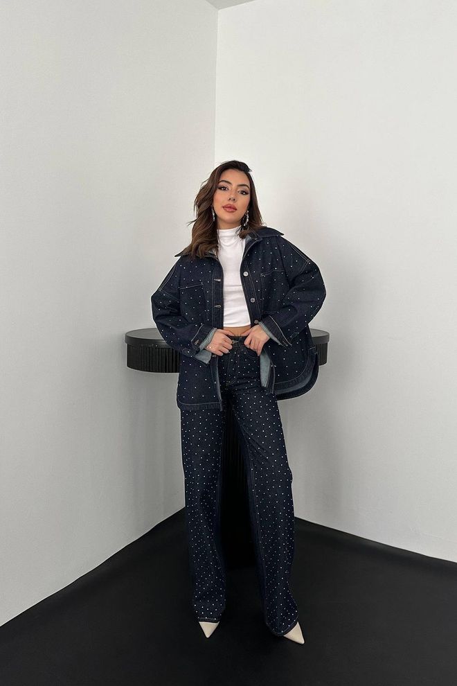 Elisa Set Blu Casual Abbigliamento Di Strada Abbigliamento all'ingrosso Casuale