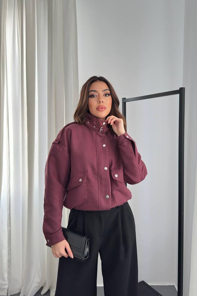 Elisa Giacca Bordeaux Bomber Abbigliamento all'ingrosso Casuale