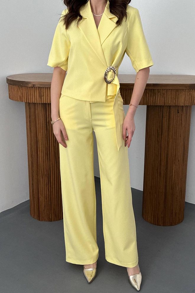 Elisa Yellow Formal Elegant Set Wholesale Clothing Spring