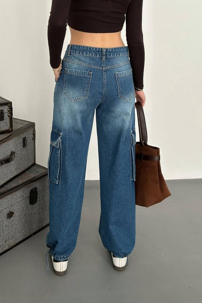 Elisa Side Pocket Jeans Blue Wholesale Clothing Streetwear