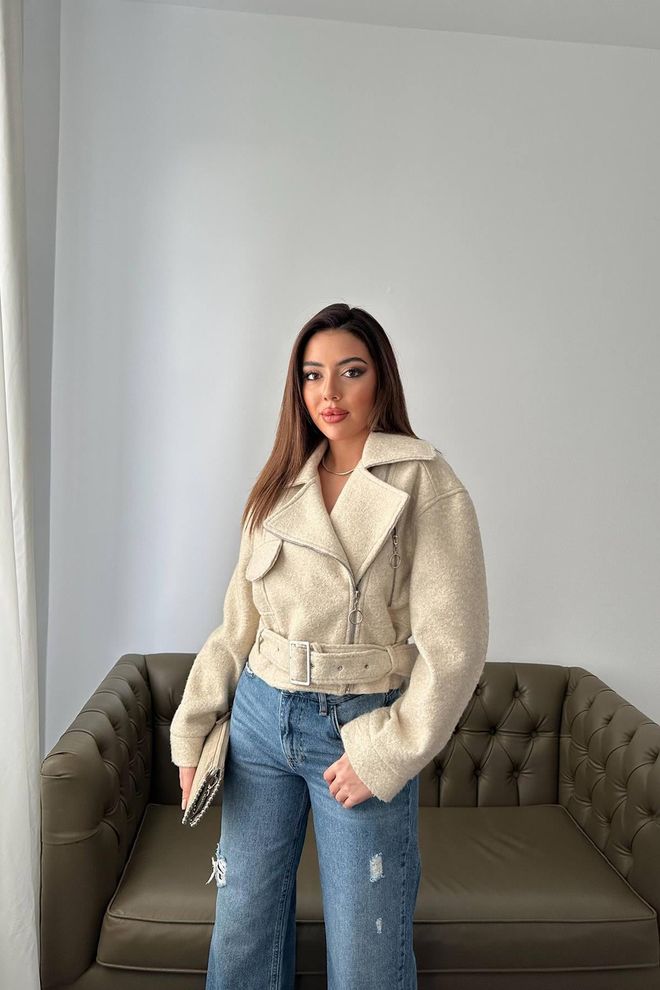 Elisa Eyelet Cachet Coat Beige Wholesale Clothing Casual