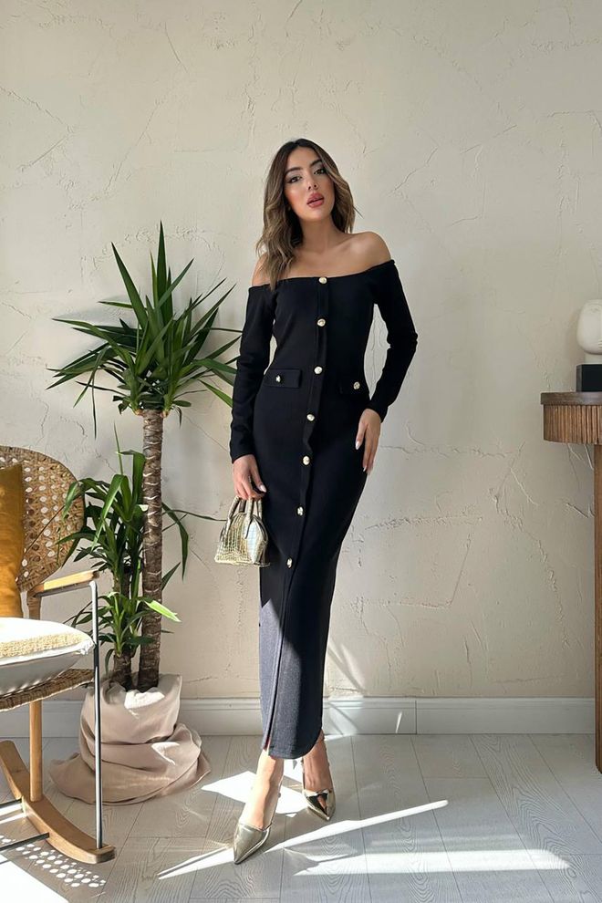 Elisa Black Sexy Elegant Formal Bodycon Maxi Dress Wholesale Clothing 1