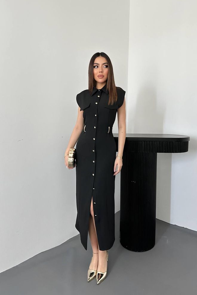 Elisa Vestido Negro Elegante Formal Sexy Tipo Vaina Ropa al por mayor Sexy