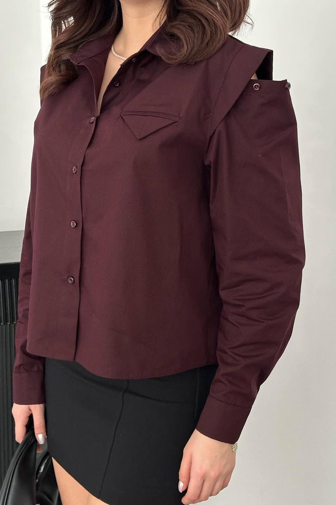 Elisa Claret Red Formal Elegant Shirt Wholesale Clothing Spring