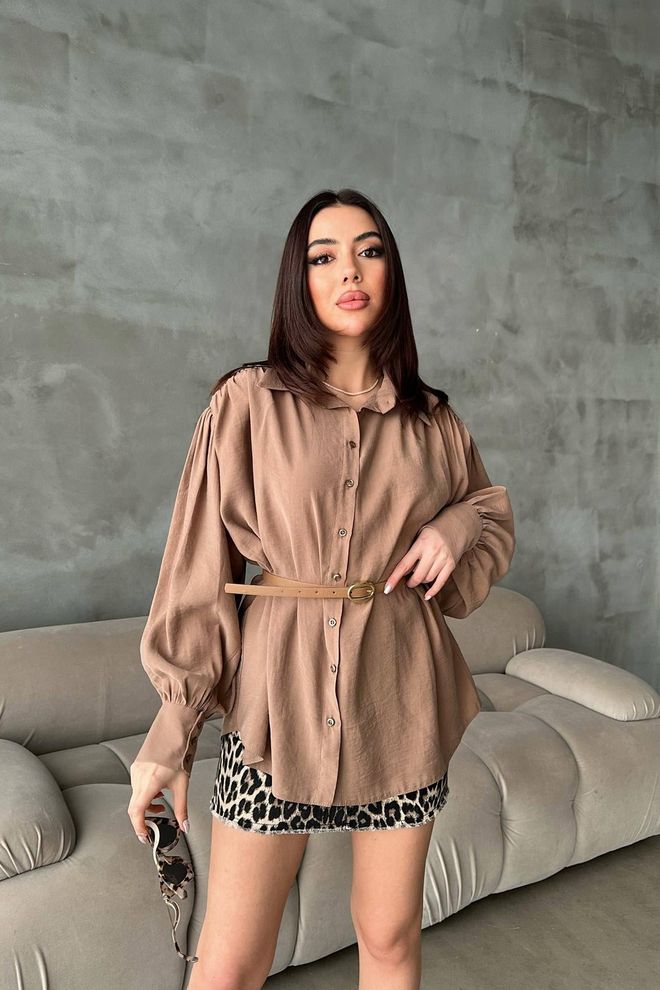 Elisa Beige Casual Elegant Formal Vintage Shirt Wholesale Clothing Casual