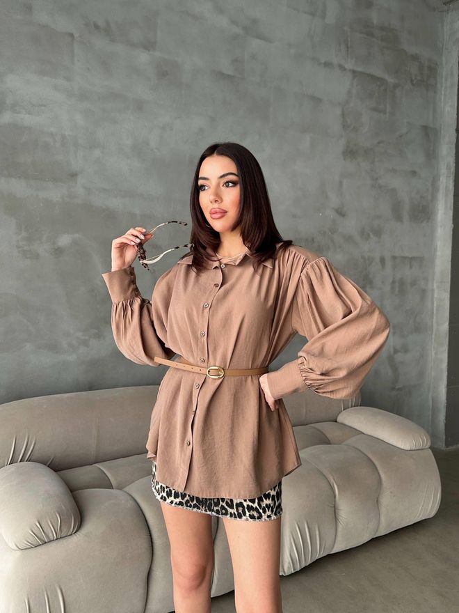 Elisa Beige Casual Elegant Formal Vintage Shirt Wholesale Clothing 1