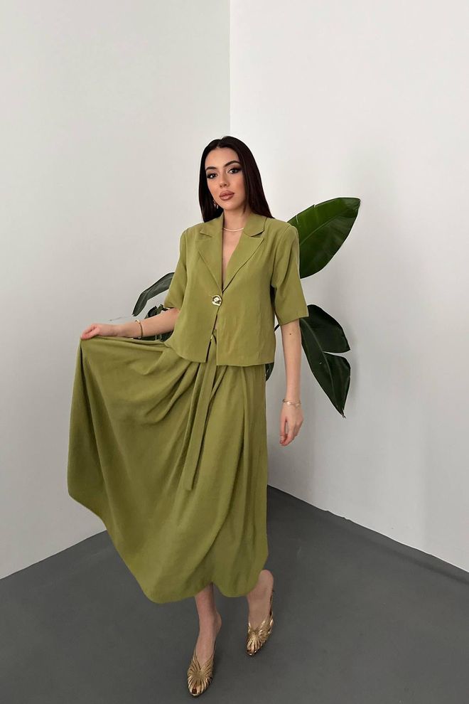 Elisa Green Elegant Formal Set Wholesale Clothing Casual