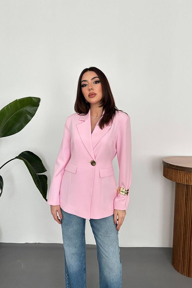Elisa Pink Elegant Slim Fit Jacket Wholesale Clothing Formal