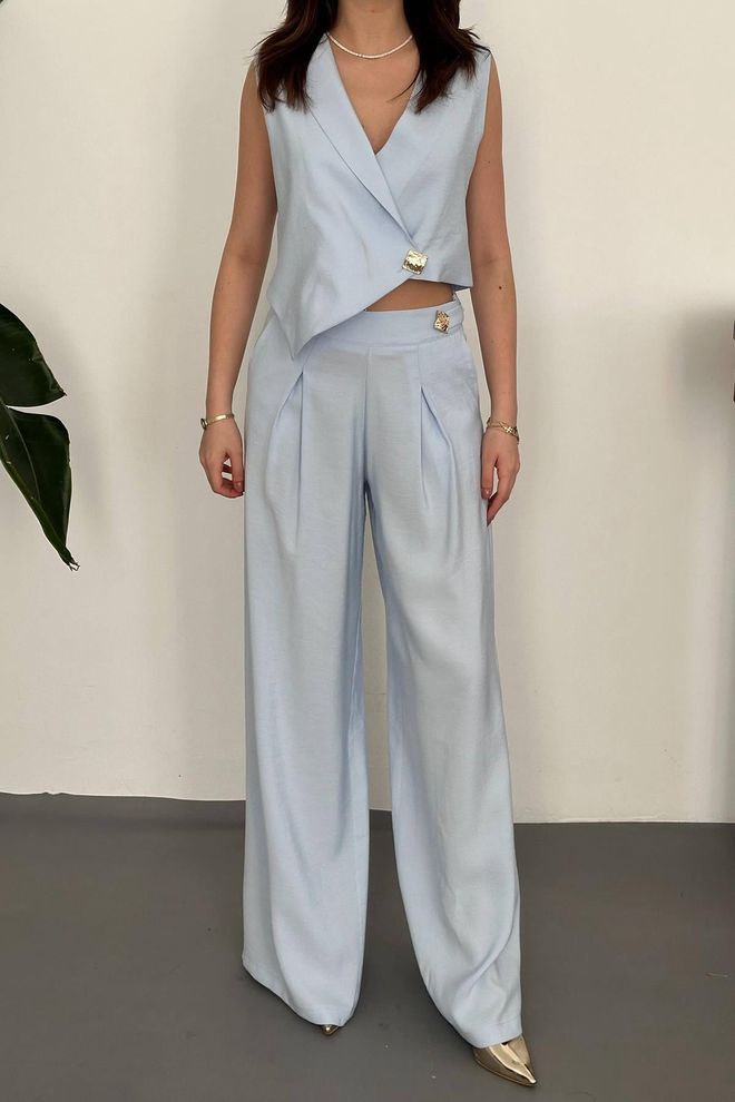 Elisa Blue Elegant Formal Blazer Dress Wholesale Clothing Elegant