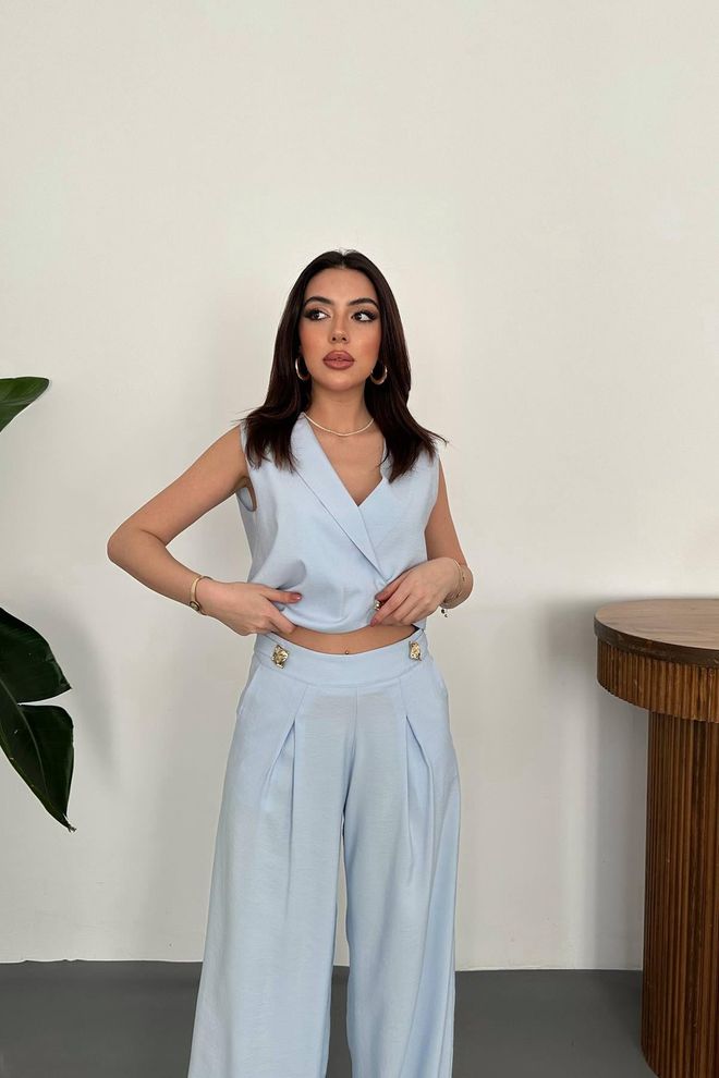 Elisa Blue Elegant Formal Blazer Dress Wholesale Clothing Work