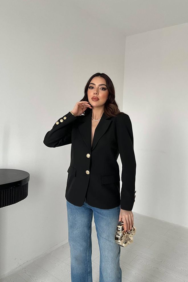 Elisa Black Formal Elegant Jacket Wholesale Clothing Formal