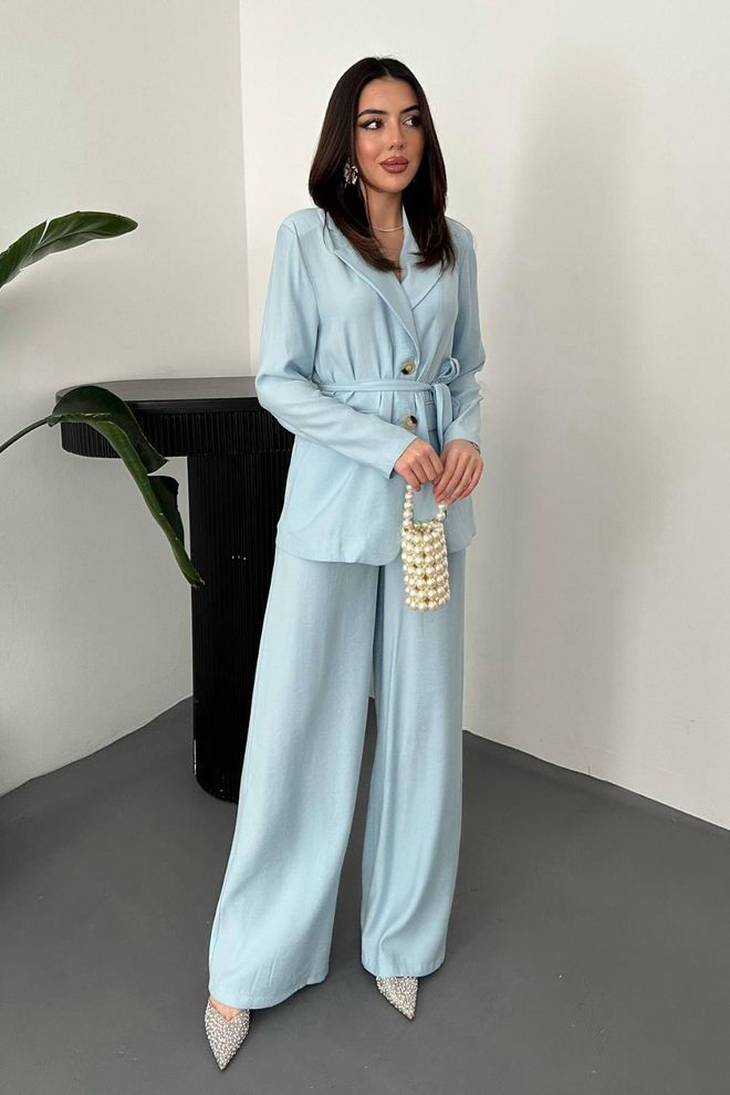Elisa Blue Elegant Formal Casual Set Wholesale Clothing Casual
