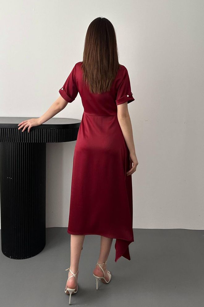 Elisa Bordo Rdeča A Linija Formalno Eleganten Obleka Oblačila na debelo Eleganten