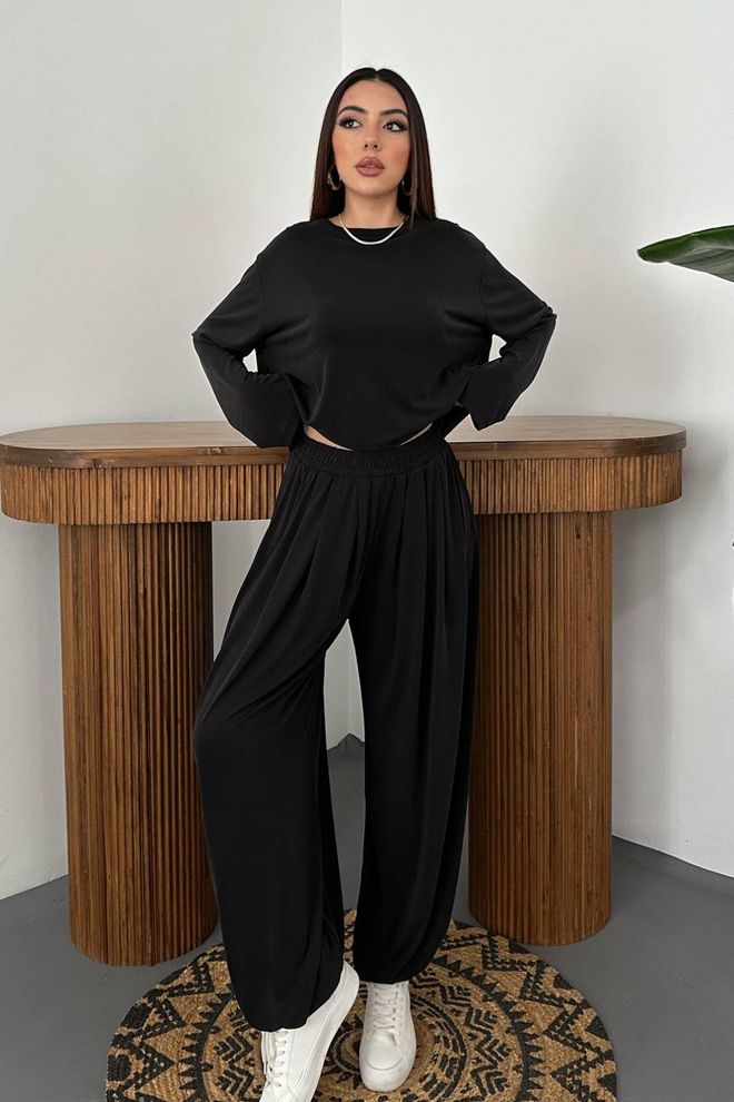 Elisa Set Casual Sport De Stradă Negru Îmbrăcăminte cu ridicata Casual