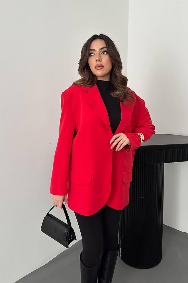 Elisa Blazer Jacket Red Wholesale Clothing No Fabric