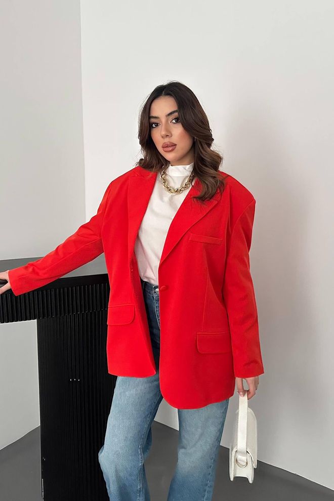 Elisa Blazer Jacket Coral Wholesale Clothing No Fabric