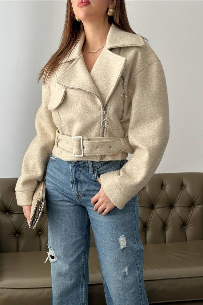 Elisa Eyelet Cachet Coat Beige Wholesale Clothing Winter