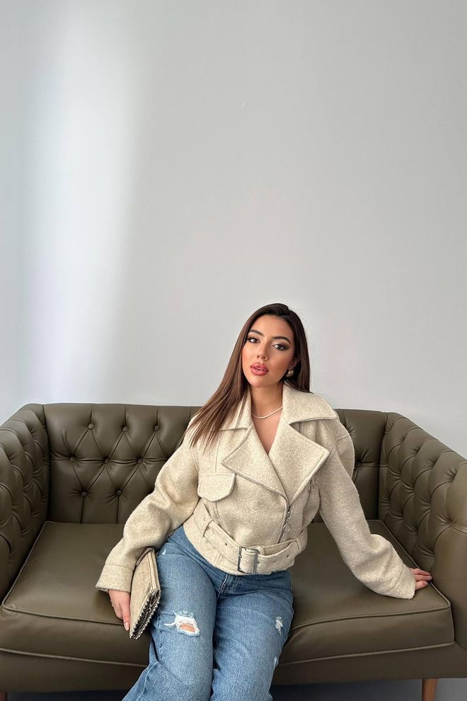 Elisa Eyelet Cachet Coat Beige Wholesale Clothing No Fabric