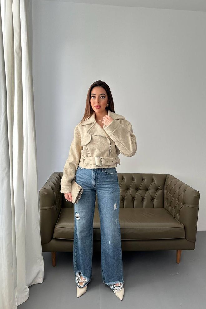 Elisa Eyelet Cachet Coat Beige Wholesale Clothing 2