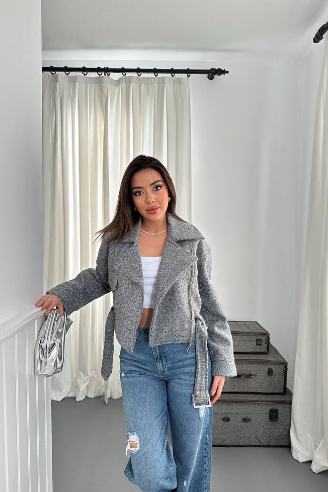 Elisa Eyelet Cachet Coat Gray Wholesale Clothing Casual