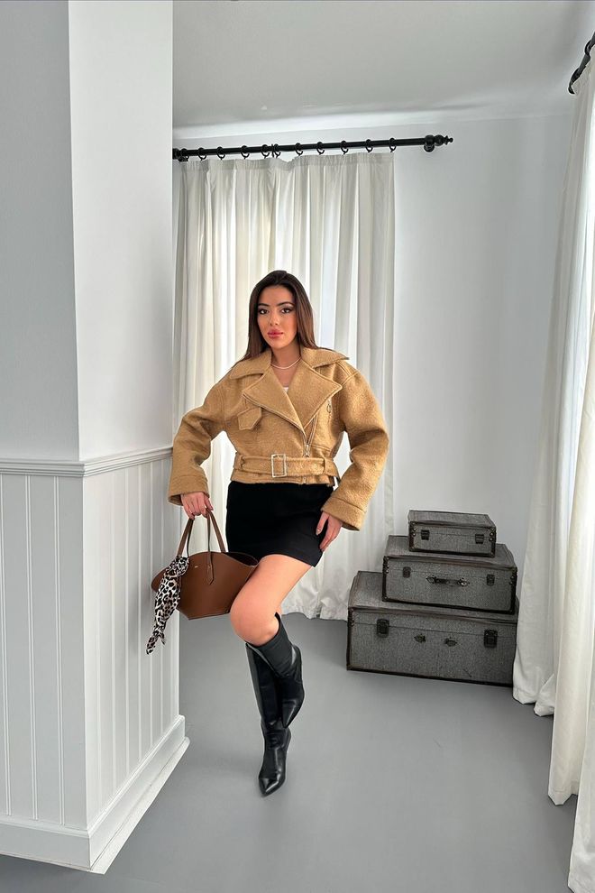 Elisa Eyelet Cachet Coat Camel Wholesale Clothing Winter