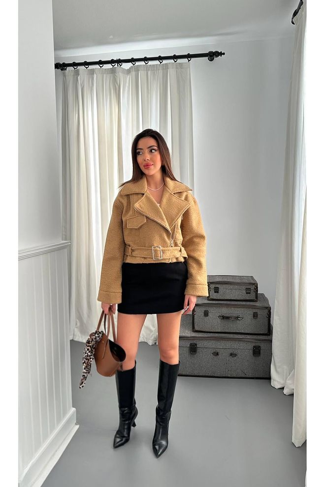 Elisa Eyelet Cachet Coat Camel Wholesale Clothing 2