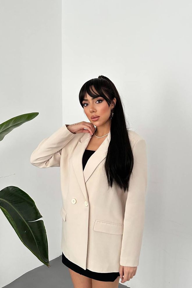 Elisa Blazer Jacket Beige Wholesale Clothing No Fabric