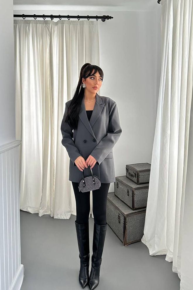 Elisa Blazer Jacket Smoke Wholesale Clothing No Fabric