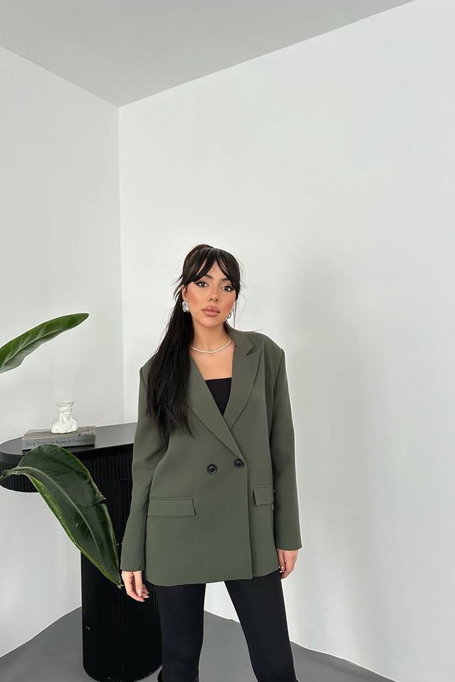 Elisa Blazer Jacket Khaki Wholesale Clothing Elegant