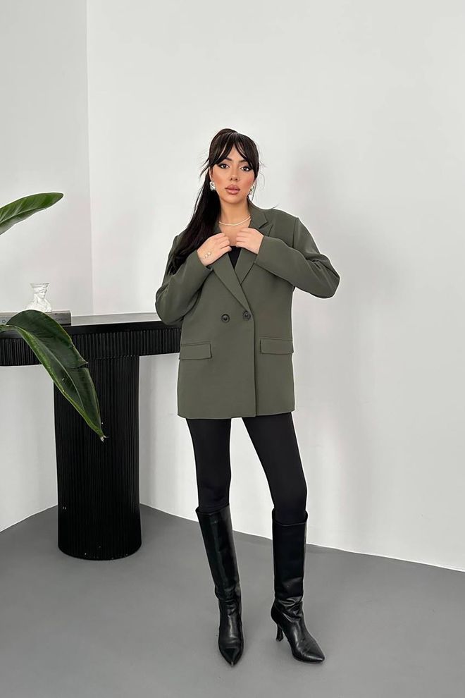 Elisa Blazer Jacket Khaki Wholesale Clothing 2