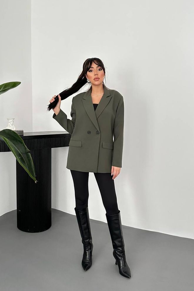 Elisa Blazer Jacket Khaki Wholesale Clothing No Fabric