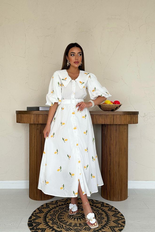 Elisa Vestido Com Cinto Com Estampa Floral Multicolorido Roupas por atacado Casual