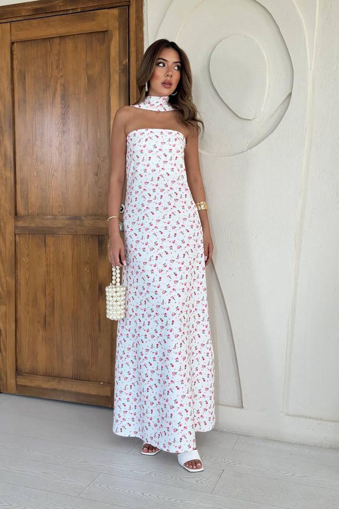 Elisa Elegant White Slip Dress Wholesale Clothing Vintage