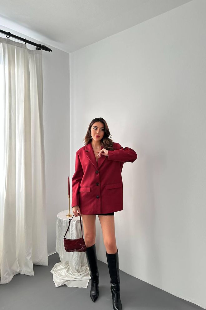Elisa Claret Red Elegant Jacket Wholesale Clothing 1
