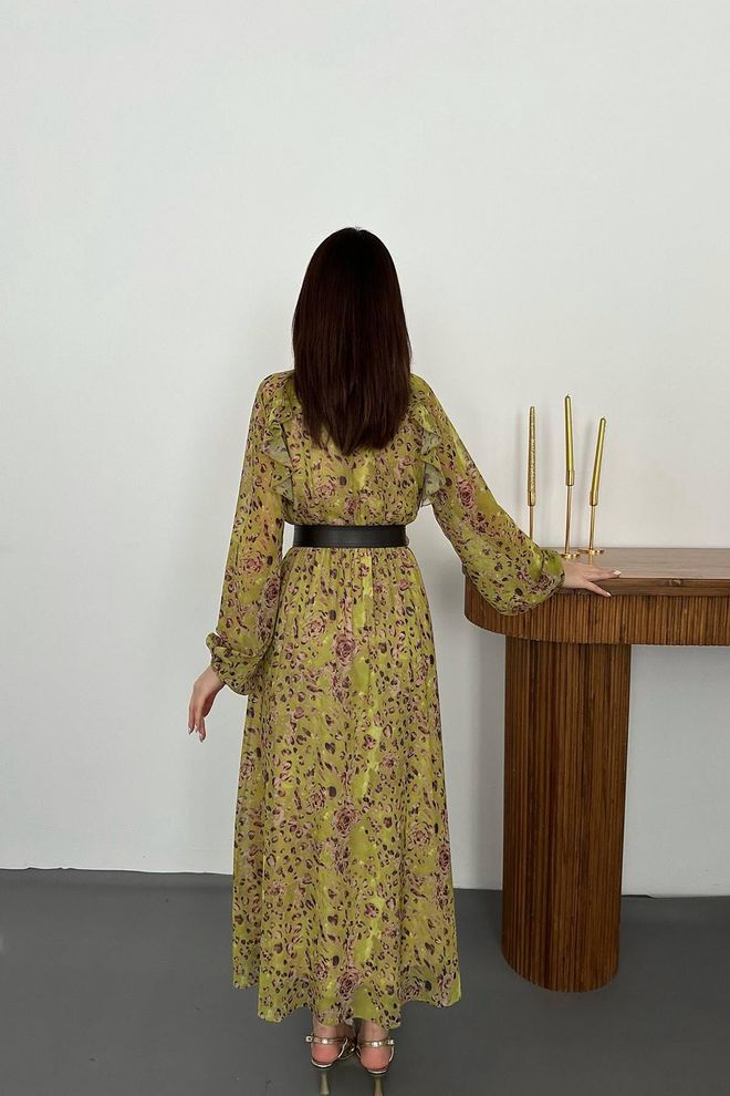 Elisa Green Elegant Fit And Flare Dress Wholesale Clothing Casual