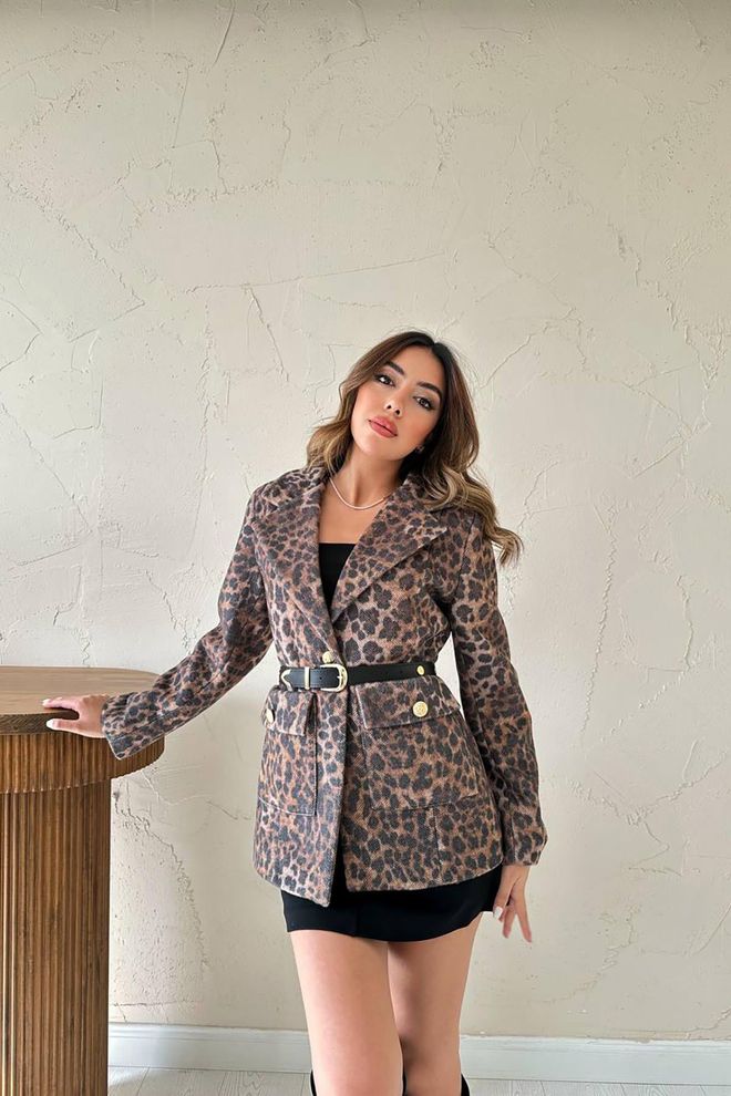 Elisa Brown Sexy Slim Fit Single Breasted Blazer Jacket Wholesale Clothing Casual