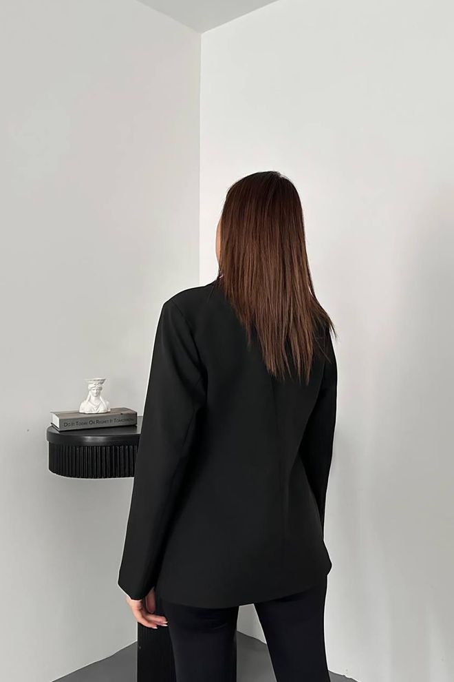 Elisa Black Elegant Single Breasted Blazer Jacket Wholesale Clothing 5